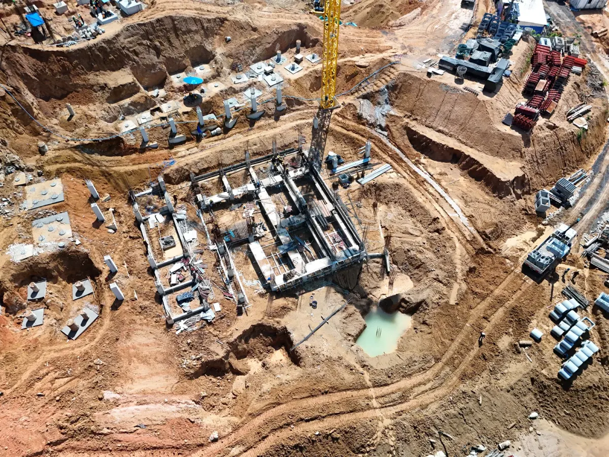 Construction foundations for a new Phuket condominium building in progress Construction foundations for a new Phuket condominium building in progress