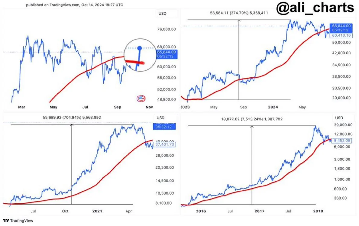 Скриншот графика TradingView с резким ростом цены и доходности, как пример рискованного трейдинга с небольшим депозитом